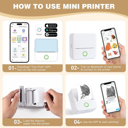 🖨️ Imprimante Thermique Bluetooth Sans Encre –PrintsyMini™